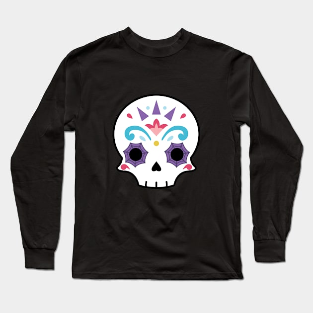 Sugar skull cobweb Long Sleeve T-Shirt by Laura_Nagel